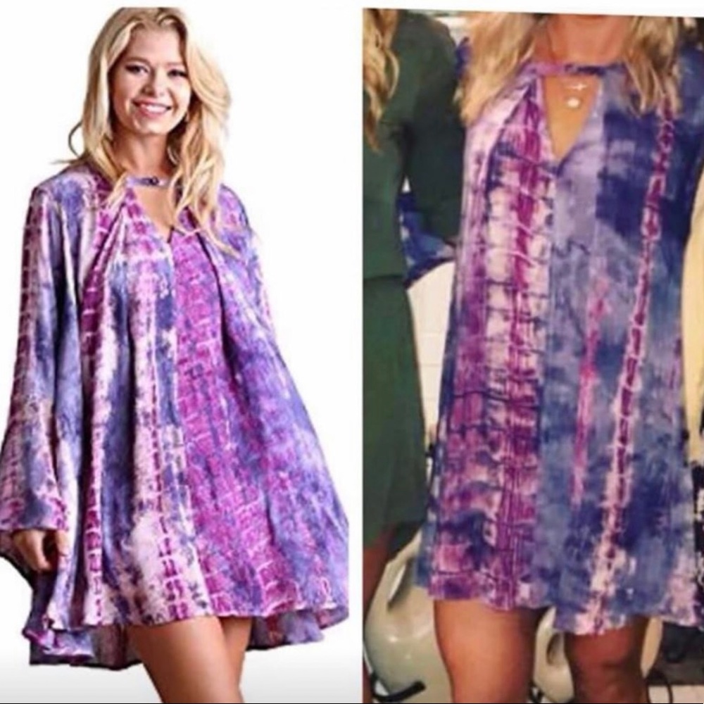 Tie Dye Bell Sleeve Dress